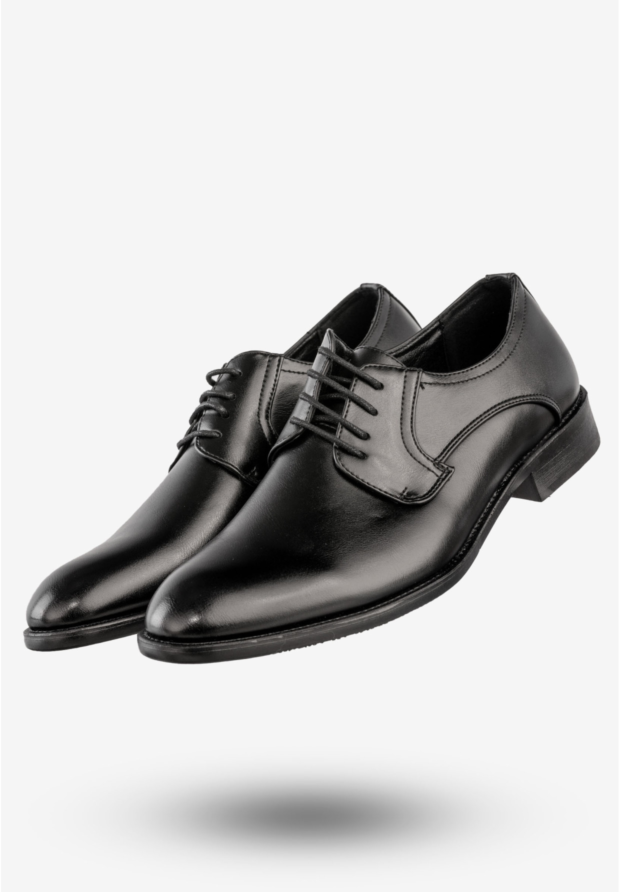 Półbuty Wizytowe Męskie Ekoskóra Buty Eleganckie Unisoft Czarne 23MN26-4100