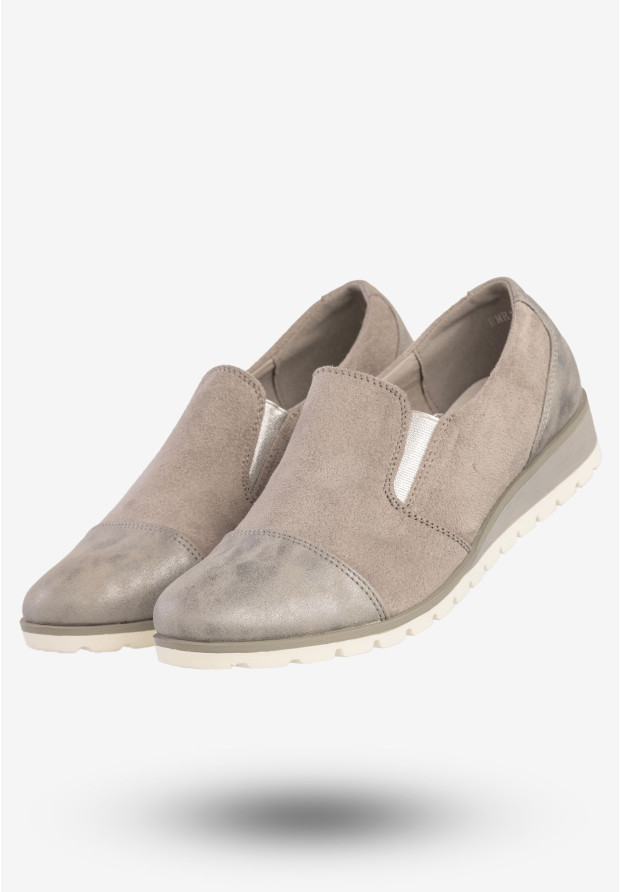 Półbuty Damskie Buty Eleganckie Jezzi Szare RMR1628-4