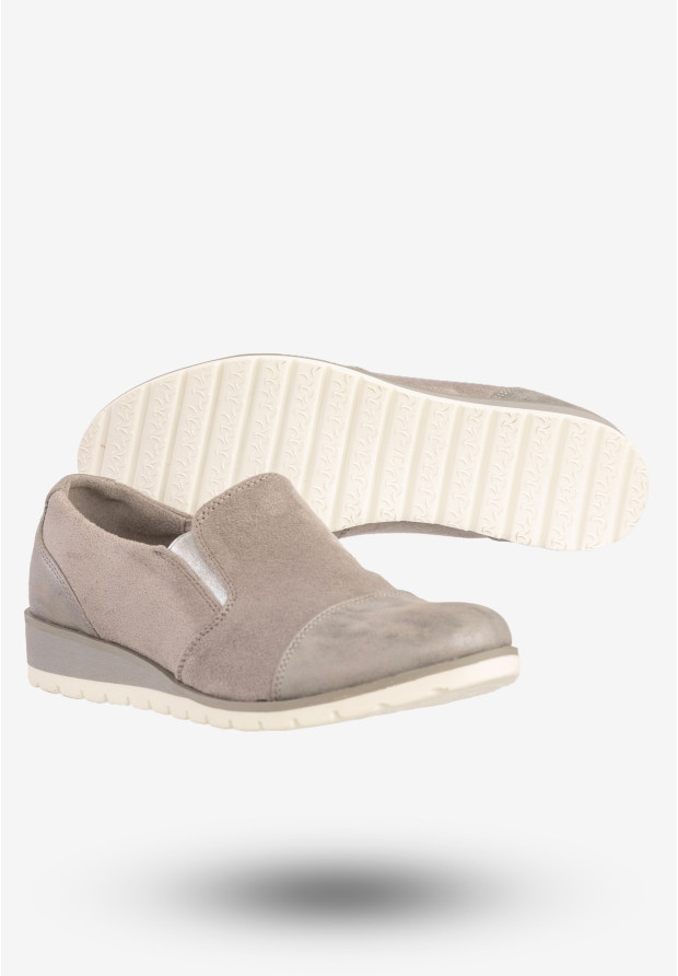 Półbuty Damskie Buty Eleganckie Jezzi Szare RMR1628-4