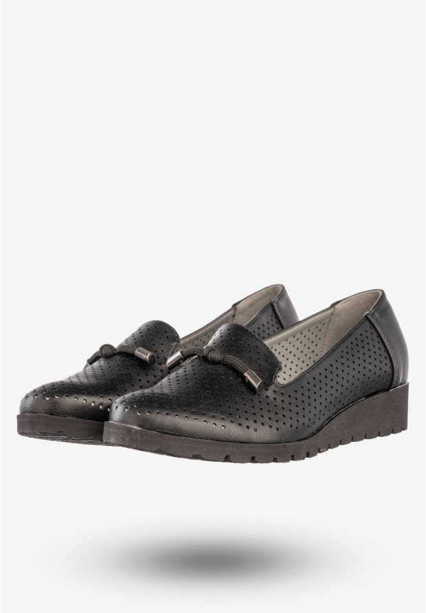 Półbuty Damskie Ekoskóra Buty Eleganckie Jezzi Czarne RMR1628-13