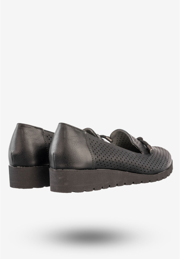 Półbuty Damskie Ekoskóra Buty Eleganckie Jezzi Czarne RMR1628-13