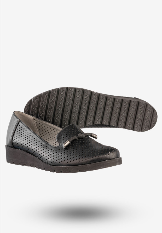 Półbuty Damskie Ekoskóra Buty Eleganckie Jezzi Czarne RMR1628-13
