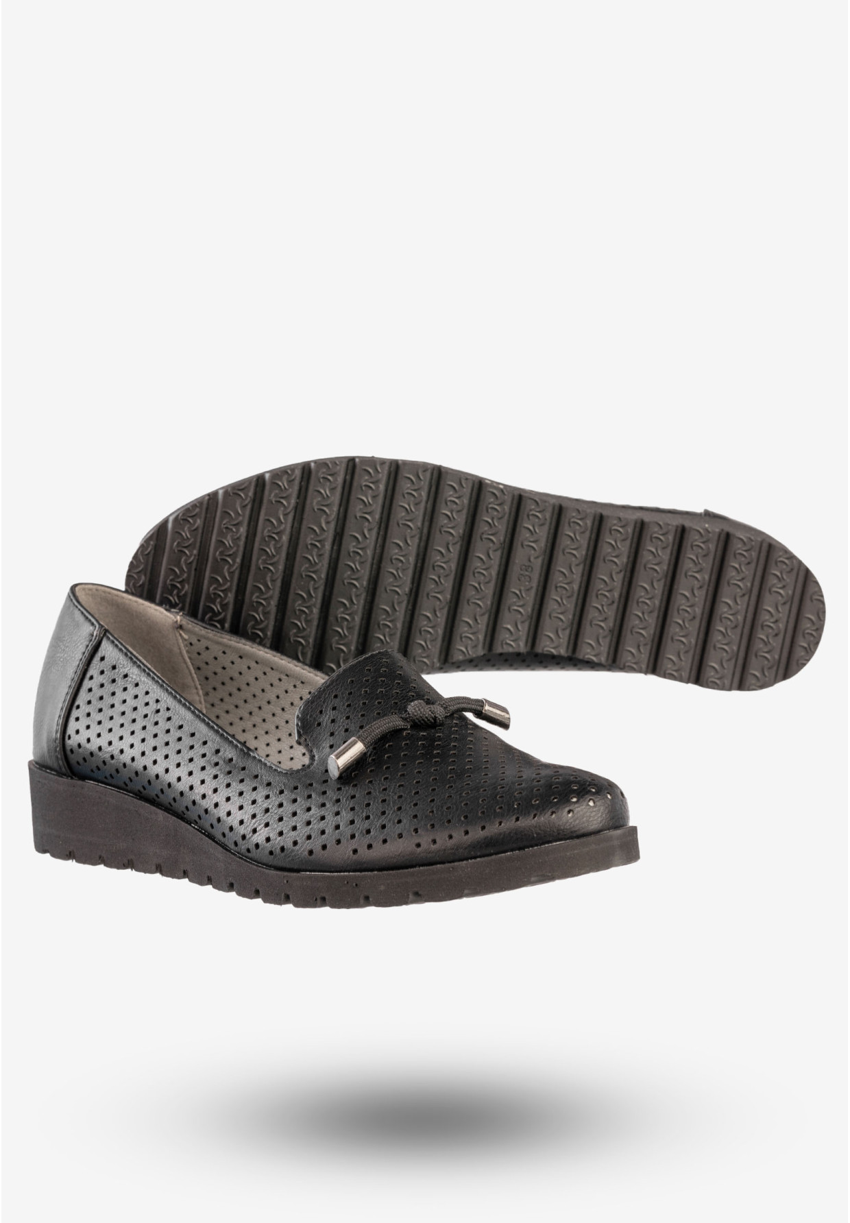Półbuty Damskie Ekoskóra Buty Eleganckie Jezzi Czarne RMR1628-13
