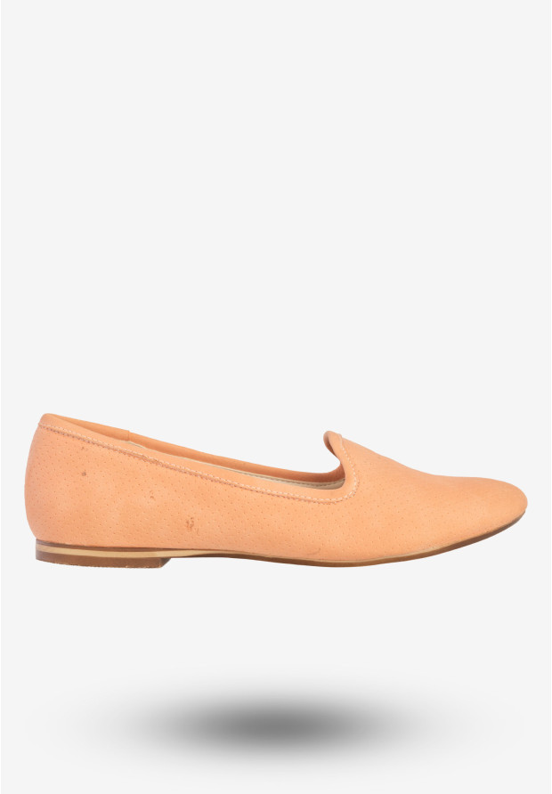 Baleriny Damskie Ekoskóra Półbuty Buty Eleganckie Sergio Leone Łososiowe 3202