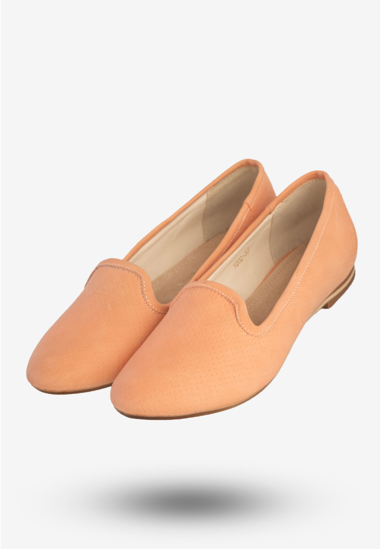 Baleriny Damskie Ekoskóra Półbuty Buty Eleganckie Sergio Leone Łososiowe 3202