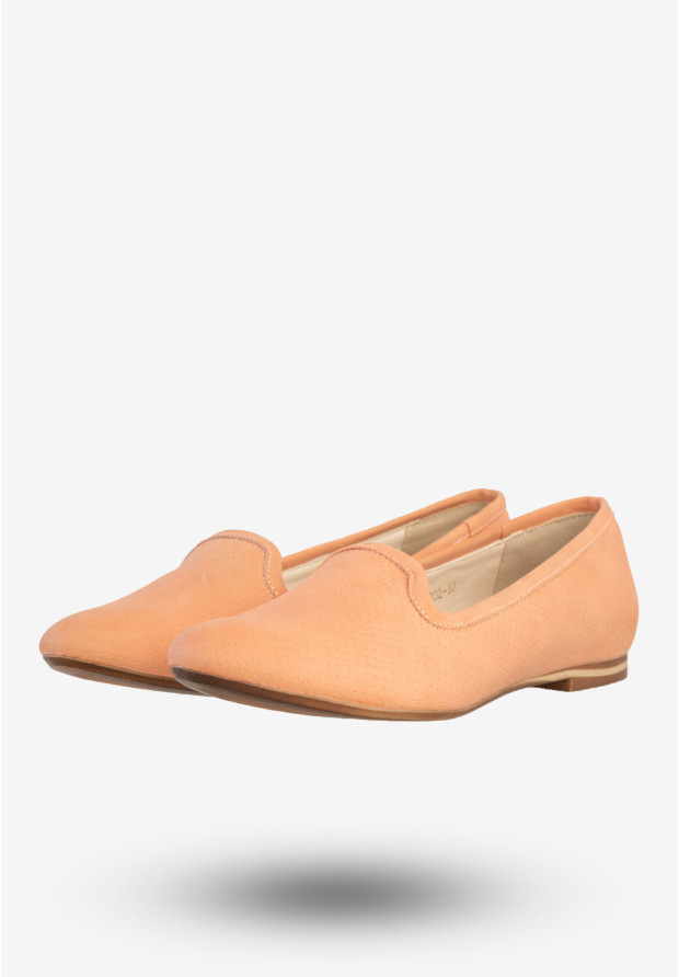 Baleriny Damskie Ekoskóra Półbuty Buty Eleganckie Sergio Leone Łososiowe 3202