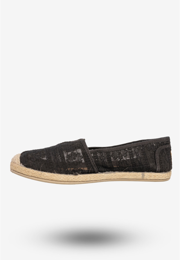 Espadryle Damskie Buty Półbuty N.E.W.S. Czarne 8TX02-0233