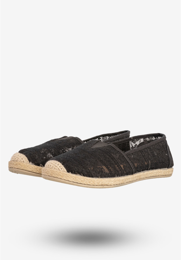 Espadryle Damskie Buty Półbuty N.E.W.S. Czarne 8TX02-0233