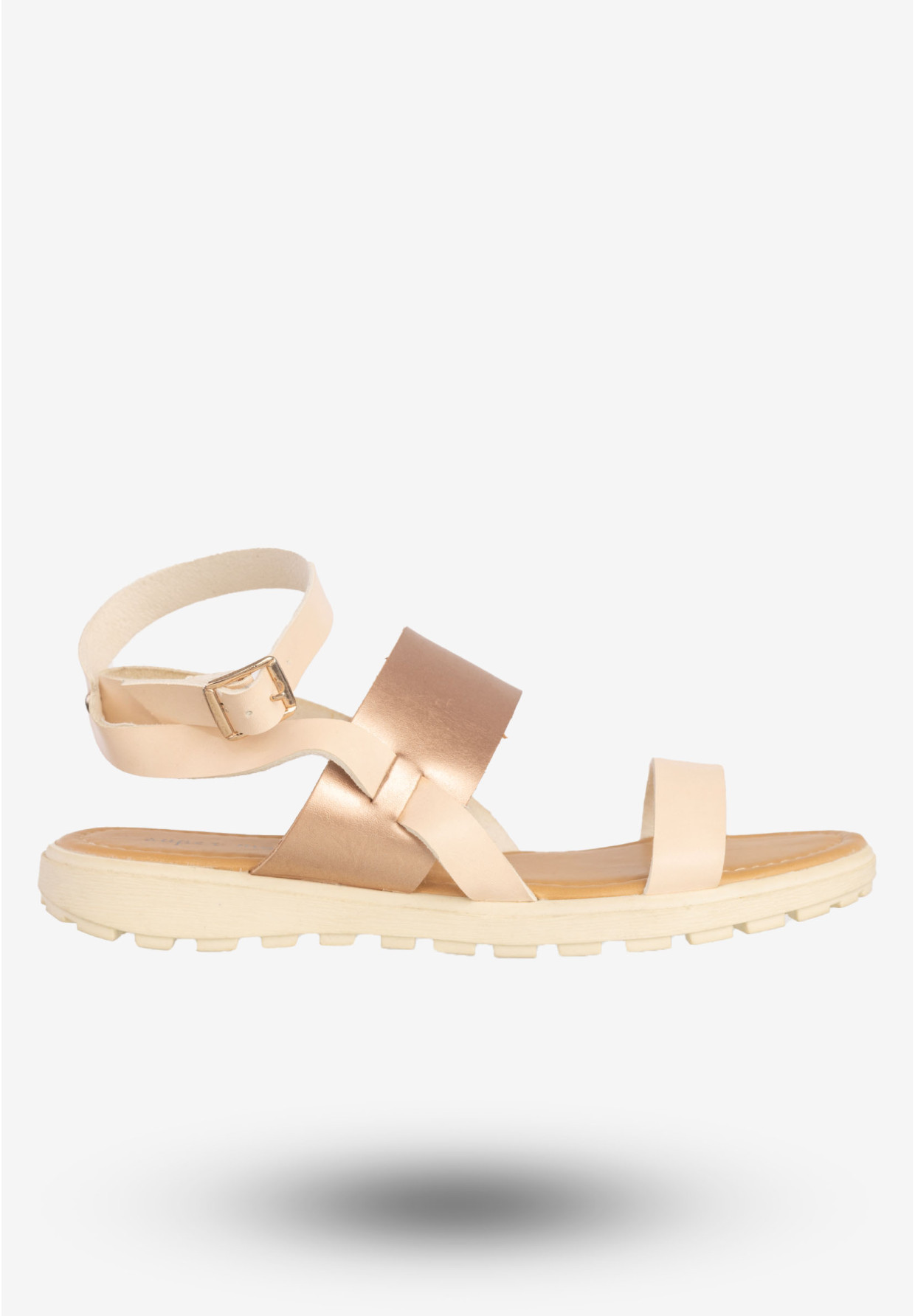 Sandały Damskie Ekoskóra Buty Eleganckie Super Mode Morelowe 50177