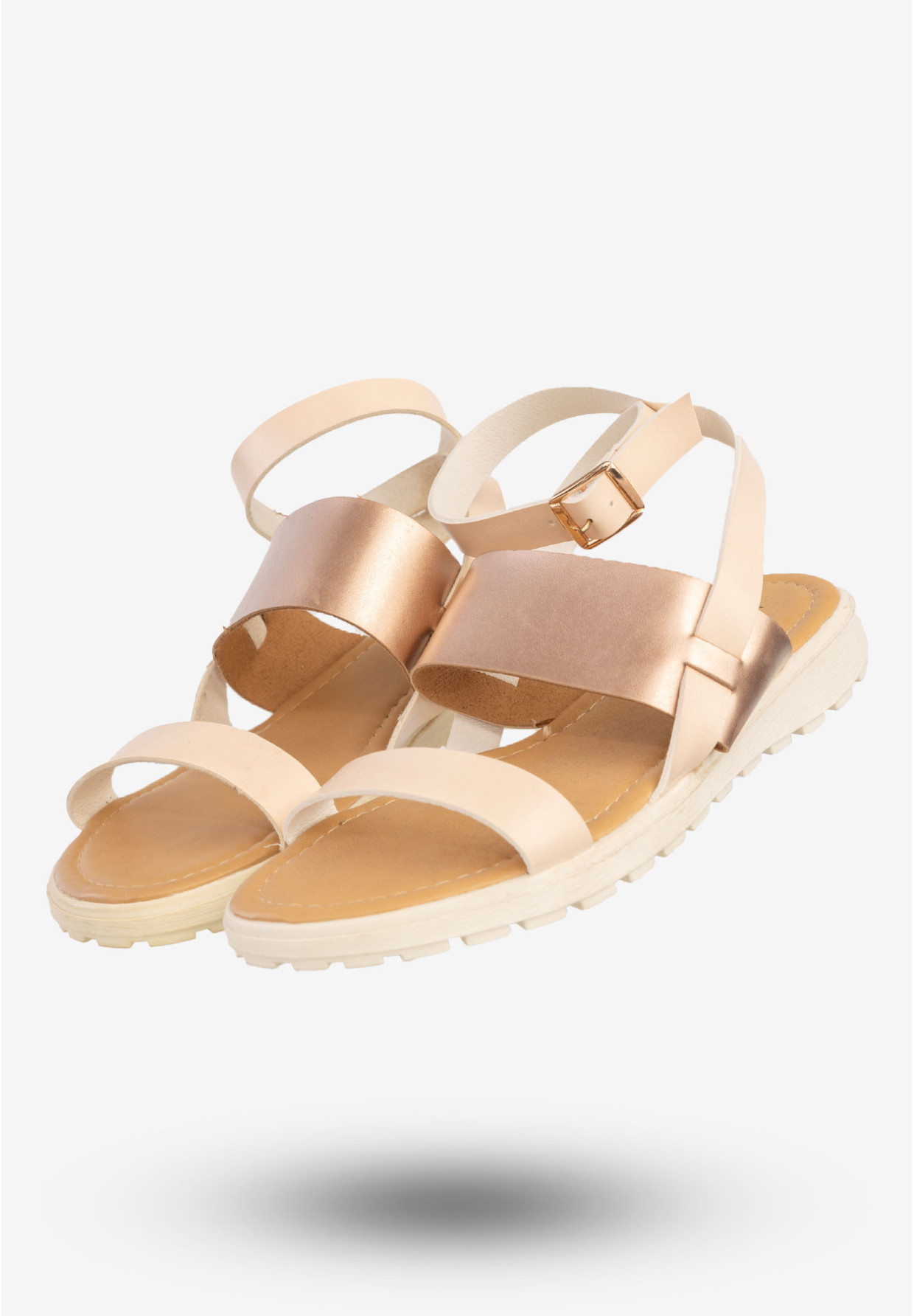 Sandały Damskie Ekoskóra Buty Eleganckie Super Mode Morelowe 50177