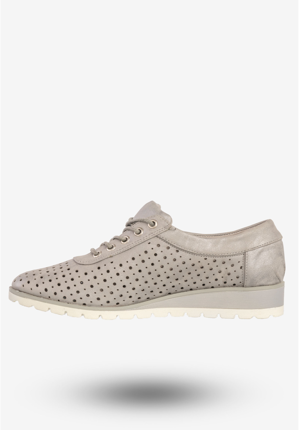 Półbuty Damskie Ekoskóra Buty Eleganckie M.Daszyński Szare MR1736-5
