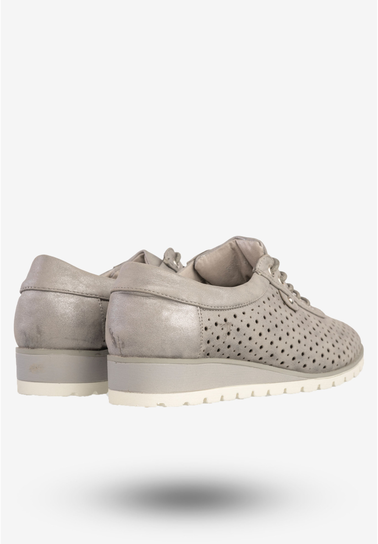 Półbuty Damskie Ekoskóra Buty Eleganckie M.Daszyński Szare MR1736-5