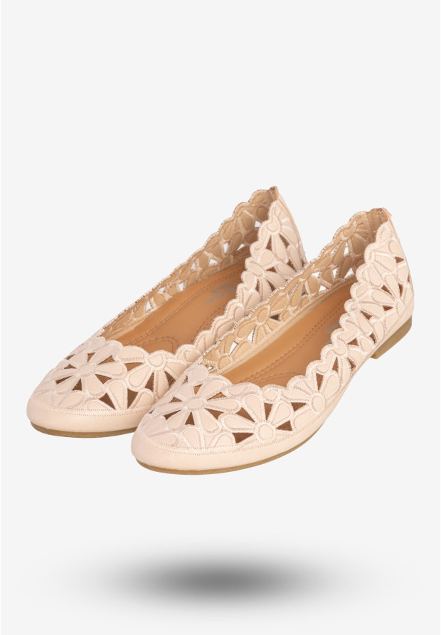 Baleriny Damskie Ekoskóra Buty Eleganckie Różowe DD2008-6