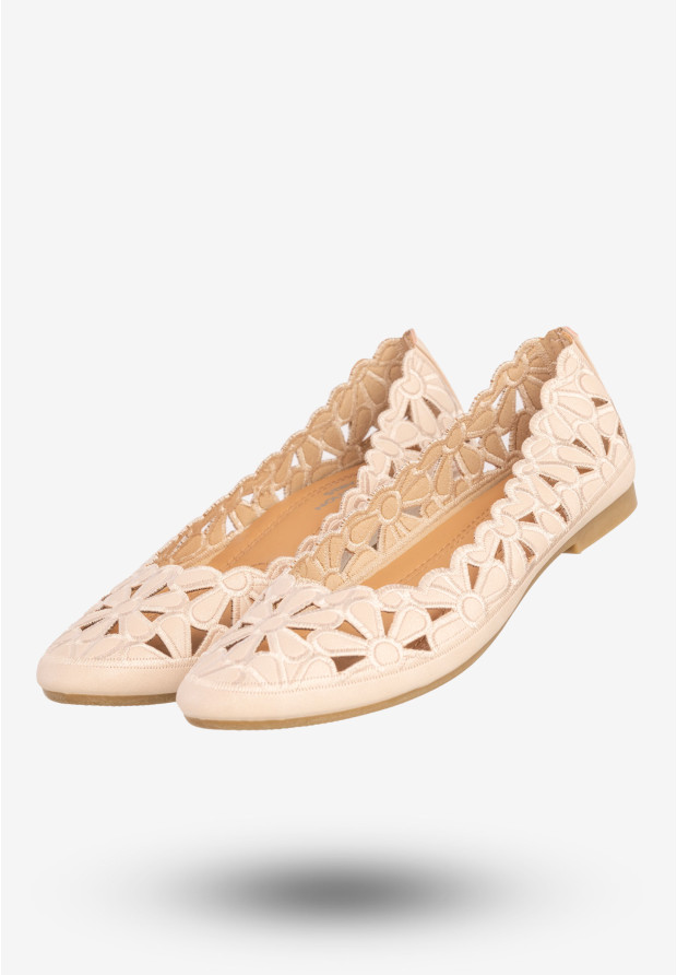 Baleriny Damskie Ekoskóra Buty Eleganckie Różowe DD2008-6