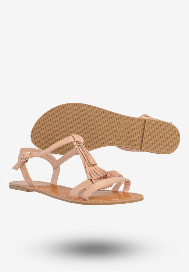 Sandały Damskie Buty Z Frędzlami Na Wiosnę Lato Abloom Różowe WL137