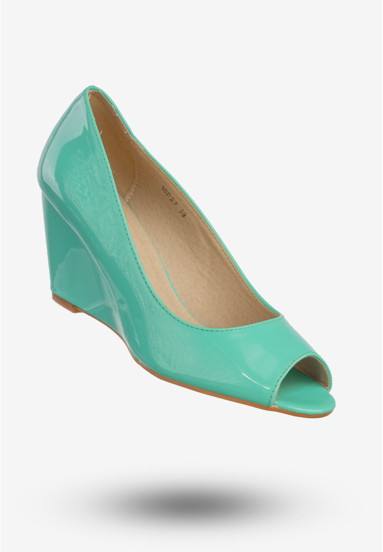 Czółenka Damskie Ekoskóra Buty Na Koturnie Belle Women Zielone 10P27