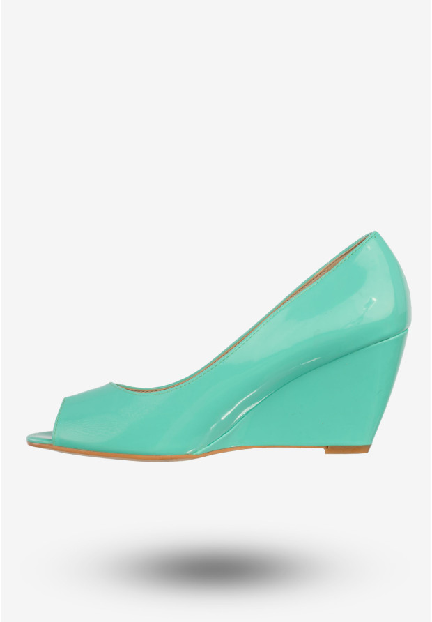Czółenka Damskie Ekoskóra Buty Na Koturnie Belle Women Zielone 10P27