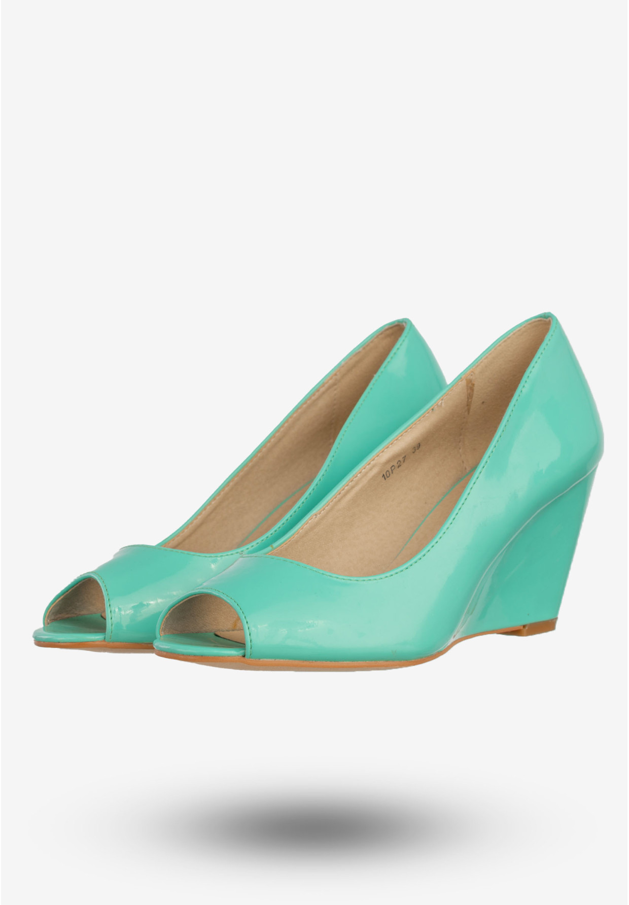 Czółenka Damskie Ekoskóra Buty Na Koturnie Belle Women Zielone 10P27