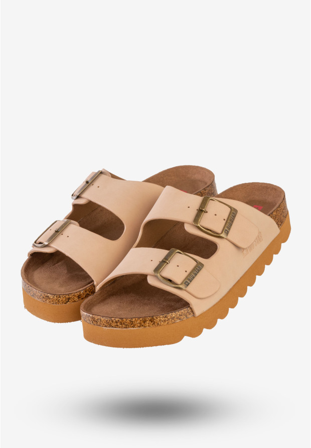 Klapki Casual Damskie Big Star Beżowe LL274478