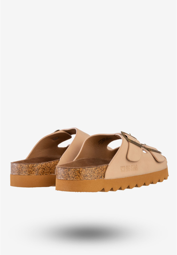 Klapki Casual Damskie Big Star Beżowe LL274478