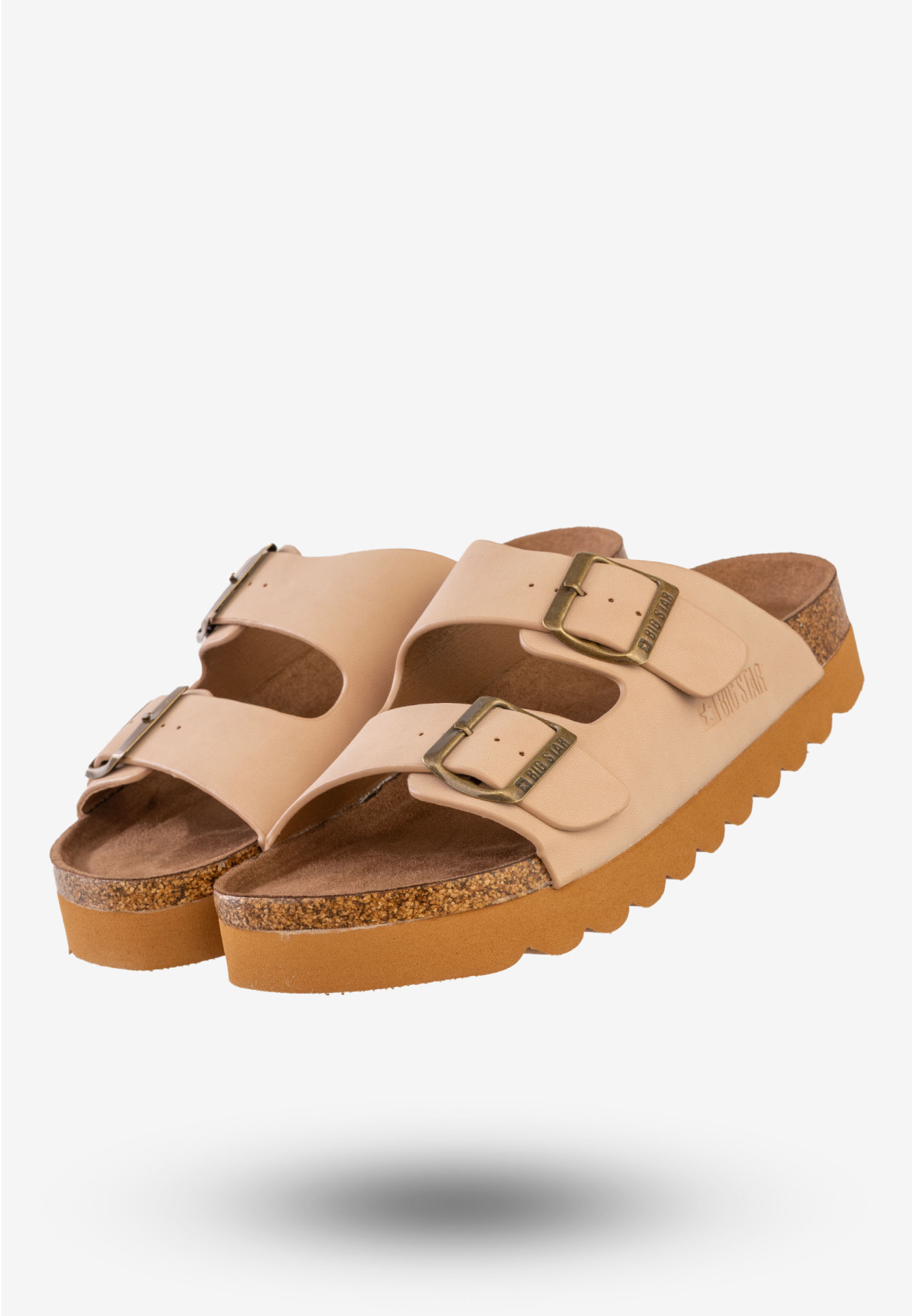 Klapki Casual Damskie Big Star Beżowe LL274478