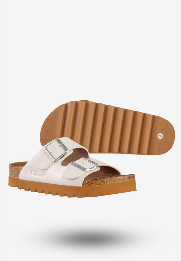 Klapki Casual Damskie Big Star Białe LL274480