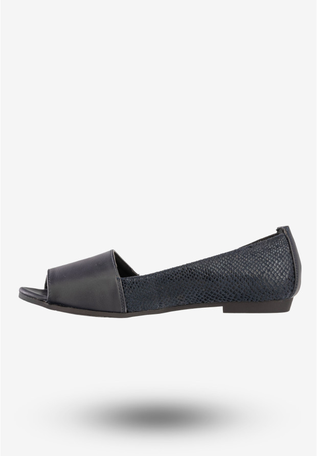 Baleriny Damskie Ekoskóra Buty Eleganckie Jezzi Granatowe MR1582-1