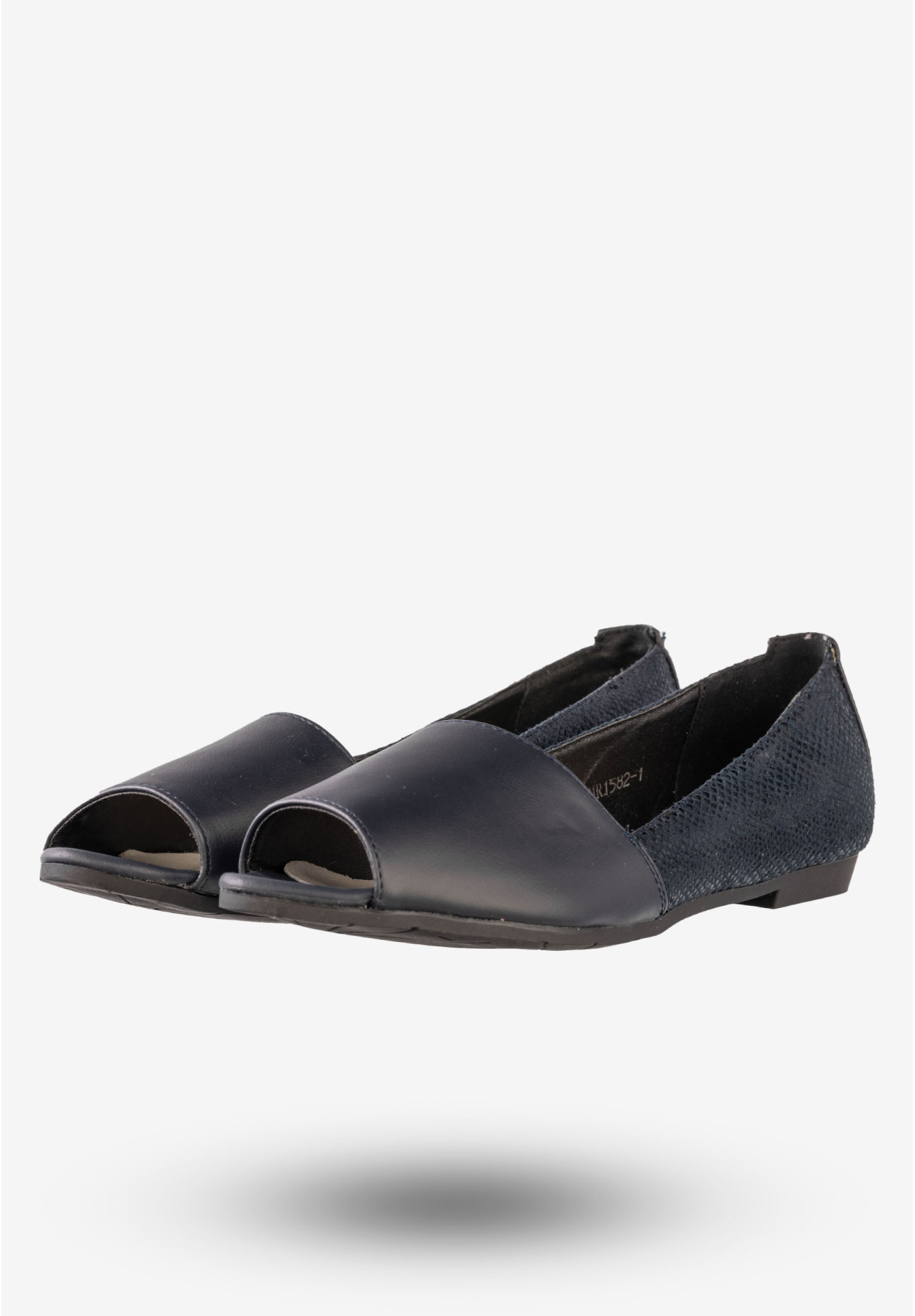 Baleriny Damskie Ekoskóra Buty Eleganckie Jezzi Granatowe MR1582-1
