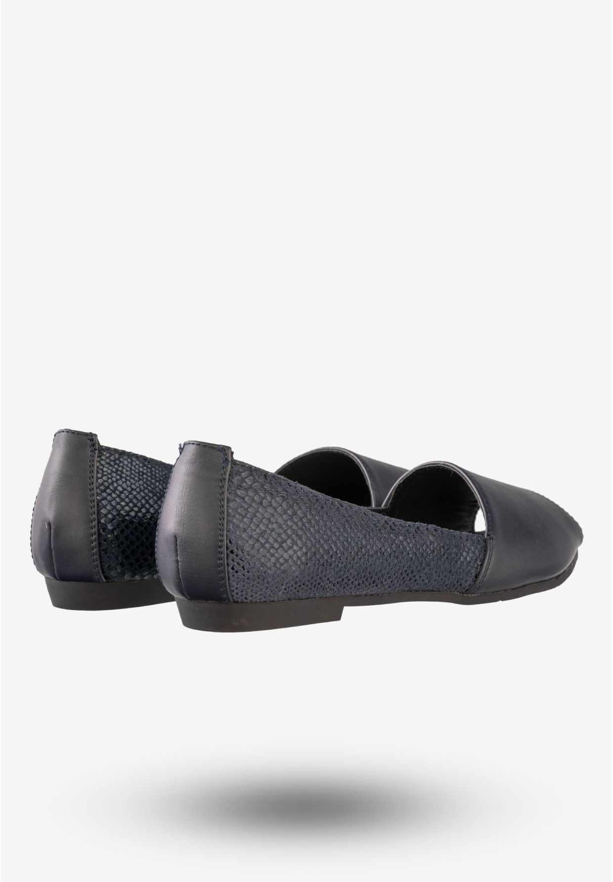 Baleriny Damskie Ekoskóra Buty Eleganckie Jezzi Granatowe MR1582-1