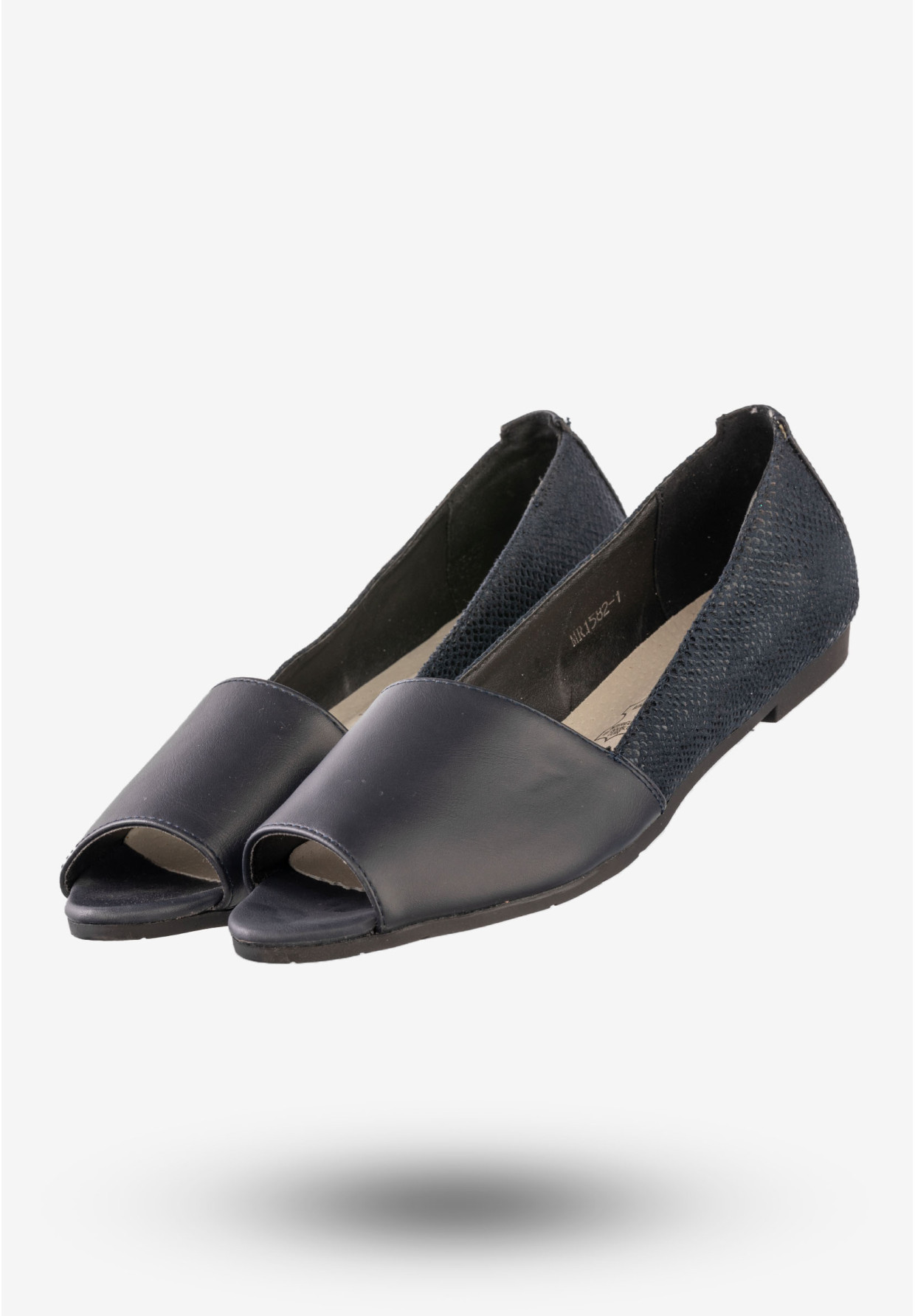 Baleriny Damskie Ekoskóra Buty Eleganckie Jezzi Granatowe MR1582-1