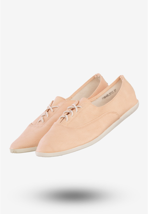 Tenisówki Damskie Buty Ekoskóra Półbuty Nude Jezzi 71W4BL2013