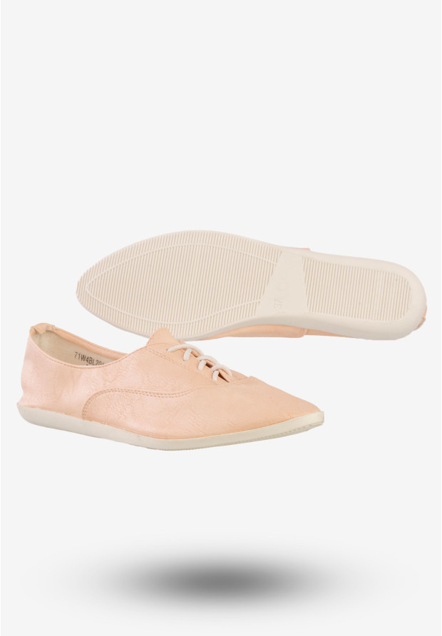 Tenisówki Damskie Buty Ekoskóra Półbuty Nude Jezzi 71W4BL2013