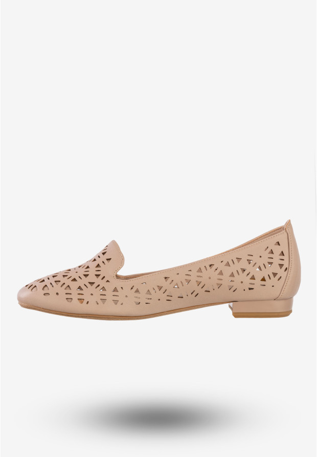 Baleriny Damskie Buty Ekoskóra Modne Jezzi Beżowe ASA151-13