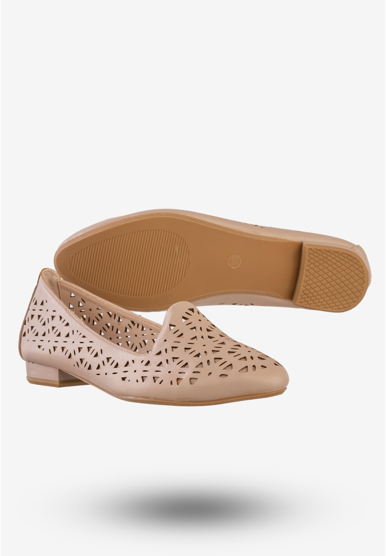 Baleriny Damskie Buty Ekoskóra Modne Jezzi Beżowe ASA151-13