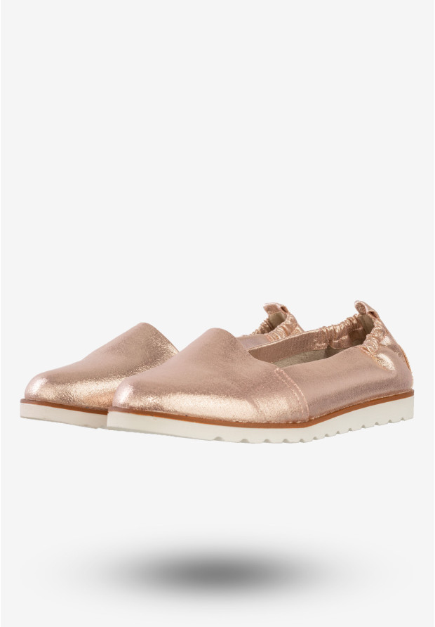 Baleriny Damskie Ekoskóra Buty Eleganckie Jezzi Różowe SA40-1