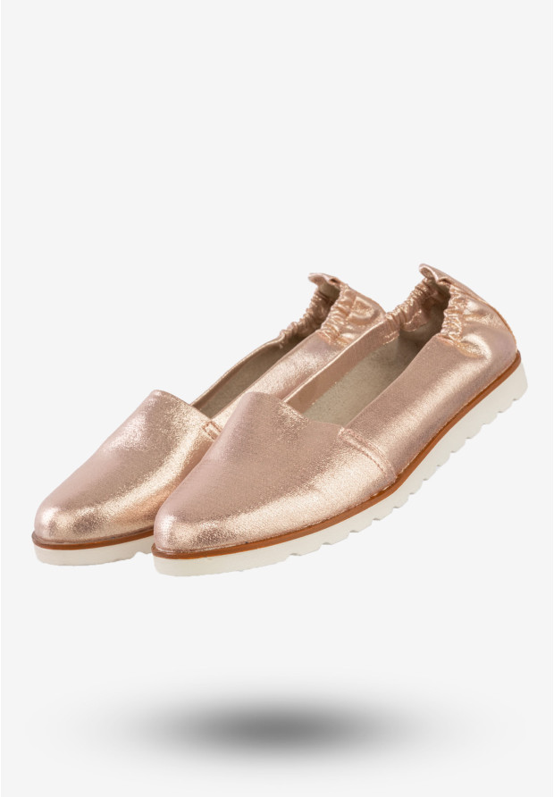 Baleriny Damskie Ekoskóra Buty Eleganckie Jezzi Różowe SA40-1