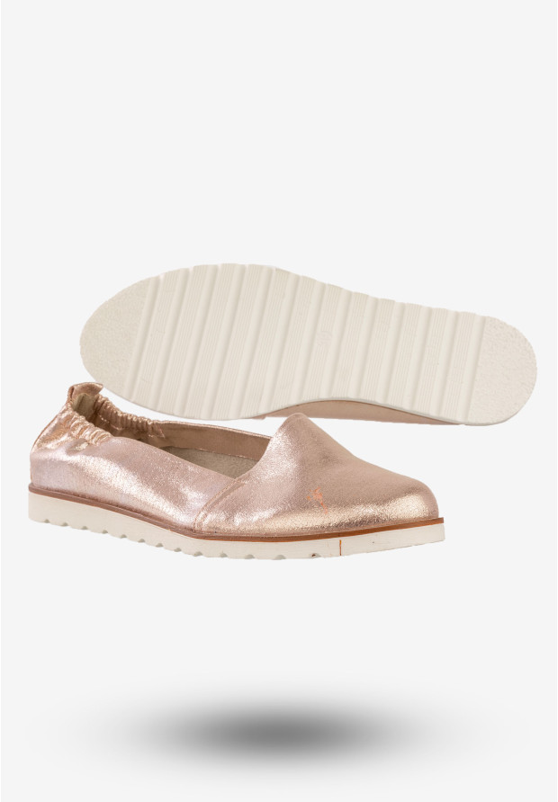 Baleriny Damskie Ekoskóra Buty Eleganckie Jezzi Różowe SA40-1