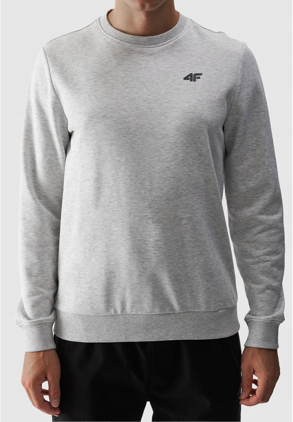 Bluza Męska 4F Szara bez kaptura Sportowa Nierozpinana BASIC 4FSS23TSWSM0705
