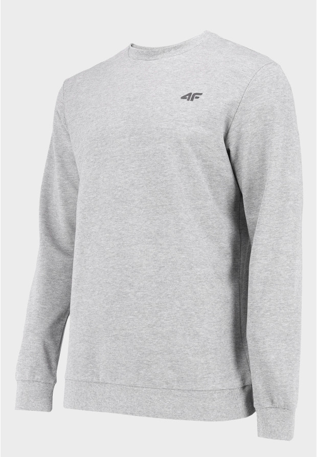 Bluza Męska 4F Szara bez kaptura Sportowa Nierozpinana BASIC 4FSS23TSWSM0705