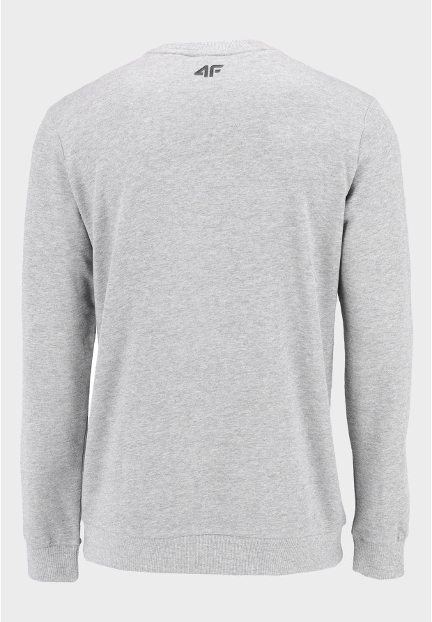 Bluza Męska 4F Szara bez kaptura Sportowa Nierozpinana BASIC 4FSS23TSWSM0705