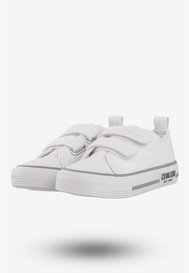 Trampki Dziecięce Buty Na Rzepy BIG STAR Białe LL374016