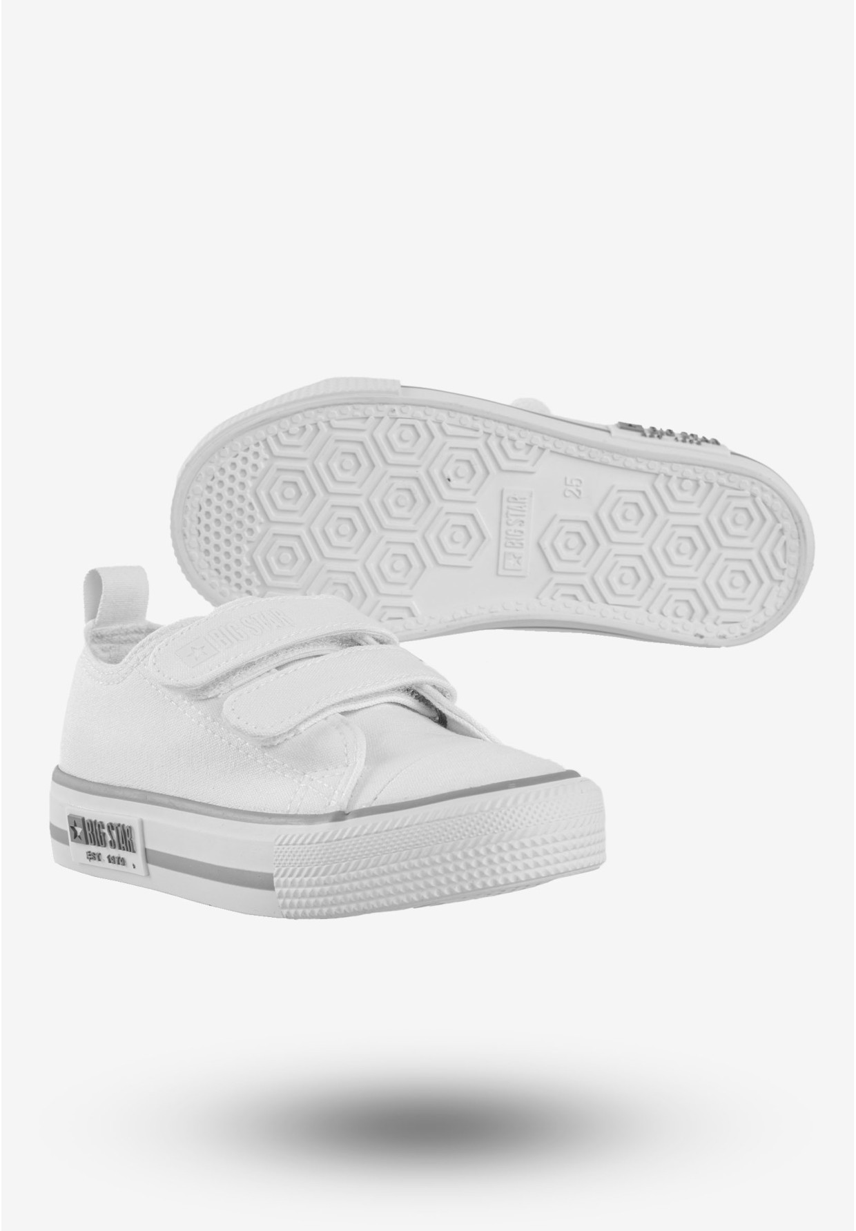 Trampki Dziecięce Buty Na Rzepy BIG STAR Białe LL374016