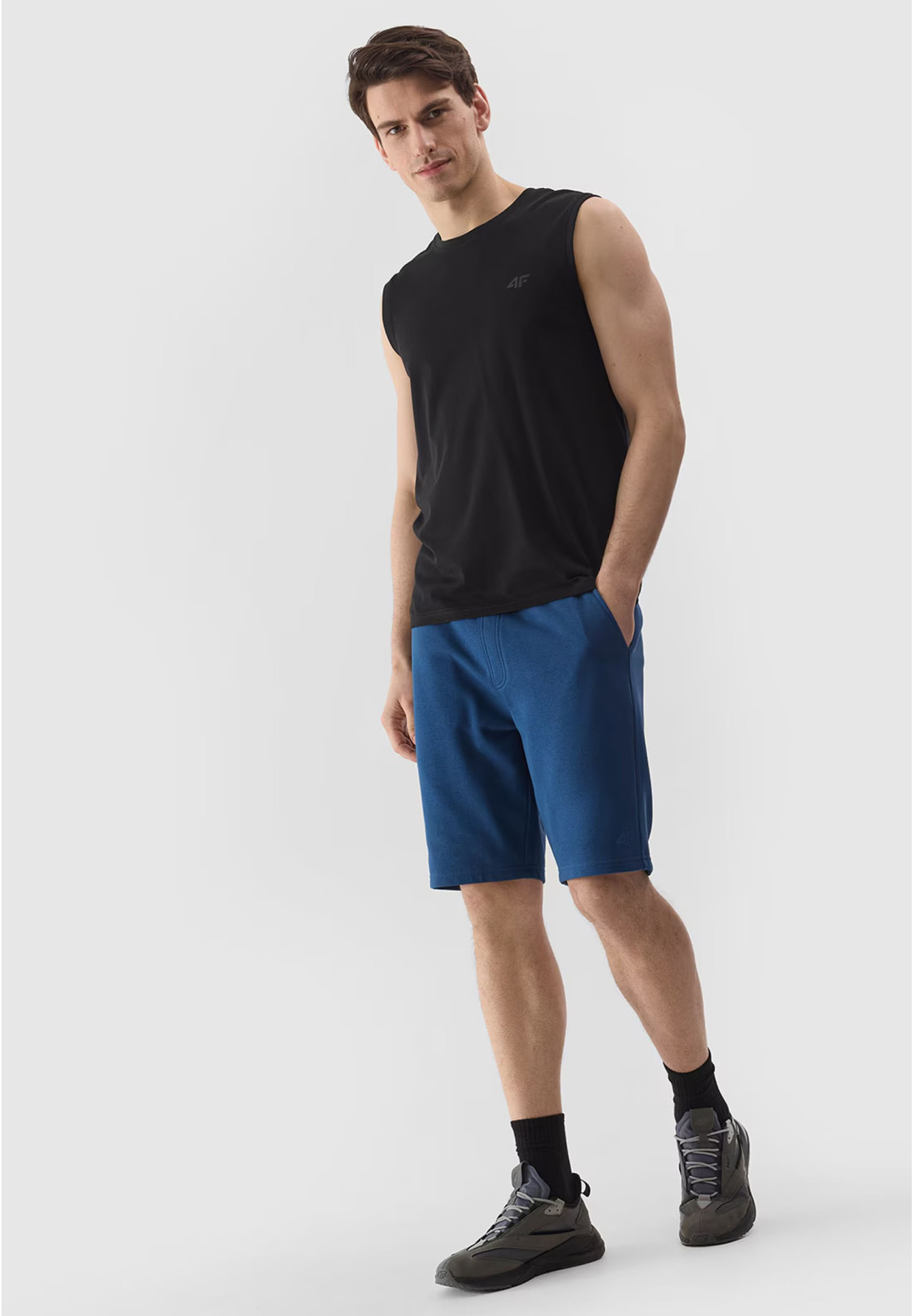 Koszulka Męska 4F Top T-shirt na ramiączkach Czarny 4FWSS24TSLEM075