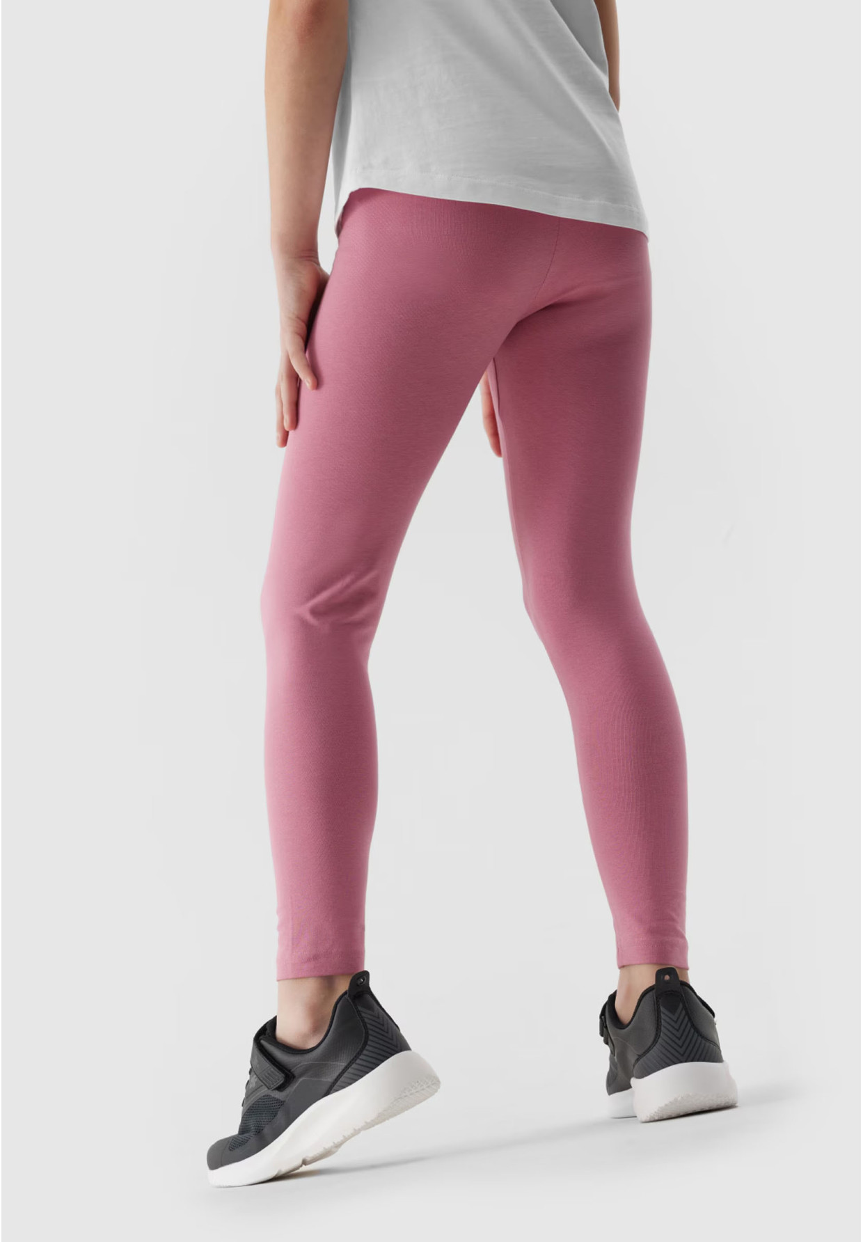 Legginsy Dziewczęce Spodnie 4F Bawełna Dzianinowe Różowe 4FJWSS24TTIGF130