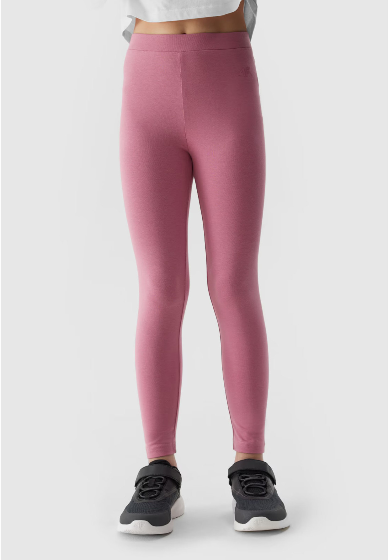 Legginsy Dziewczęce Spodnie 4F Bawełna Dzianinowe Różowe 4FJWSS24TTIGF130