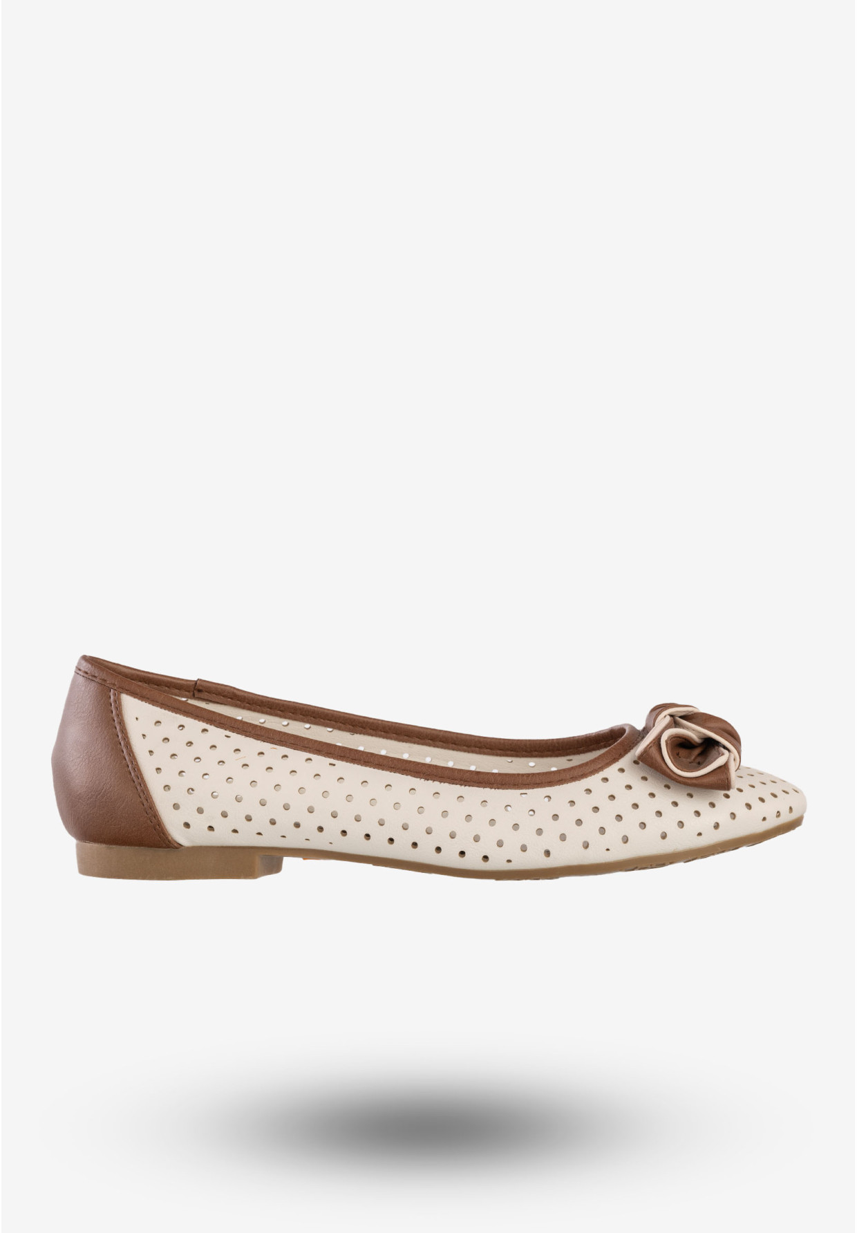 Baleriny Damskie Ekoskóra Buty Z Kokardą American Club Białe LC0-1130626