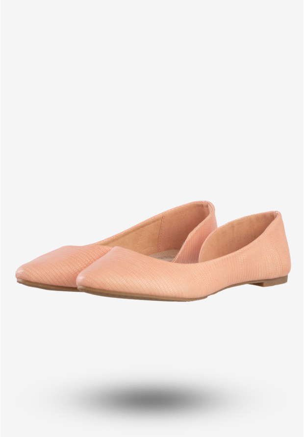 Baleriny Damskie Ekoskóra Buty Eleganckie Vesuvio Różowe S16-F-LP-01-PK