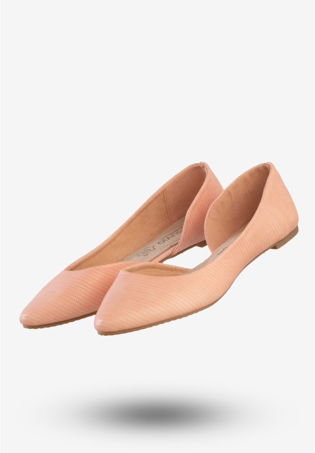 Baleriny Damskie Ekoskóra Buty Eleganckie Vesuvio Różowe S16-F-LP-01-PK