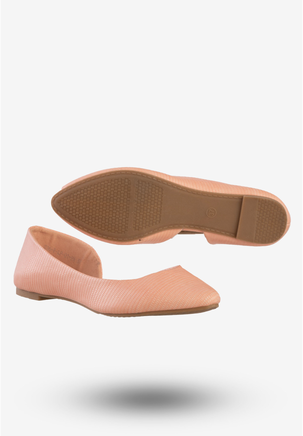 Baleriny Damskie Ekoskóra Buty Eleganckie Vesuvio Różowe S16-F-LP-01-PK