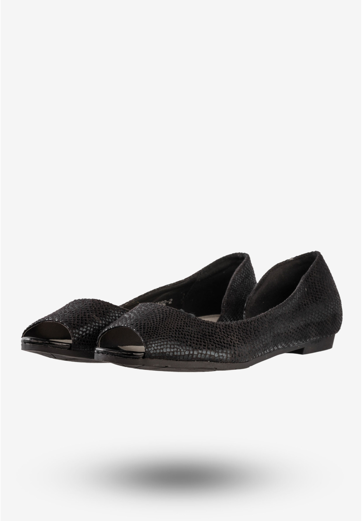 Baleriny Damskie Klasyczne Buty Eleganckie Jezzi Czarne MR1582-2